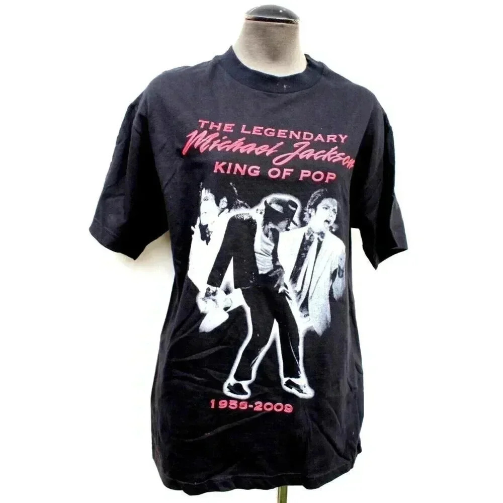 Vintage 2009 Black RIP Memorial Michael Jackson Concert T-Shirt Mens Size Medium